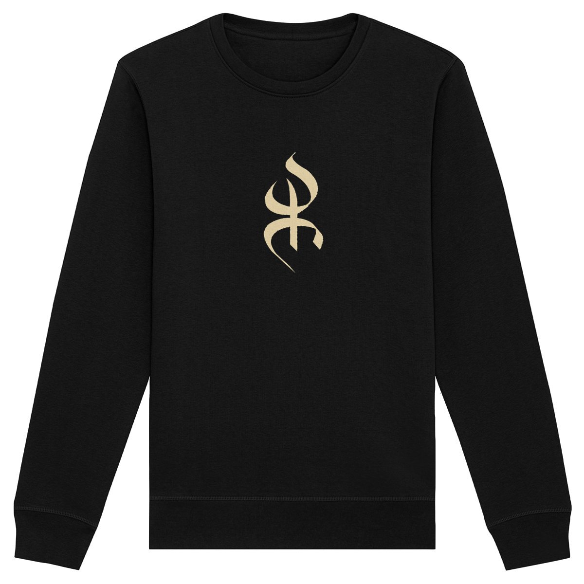 pull avec le symbole berbère amazigh YAZ , symbole du peuple libre amazigh, par azamoul mode et accessoires berbères de couleur noir