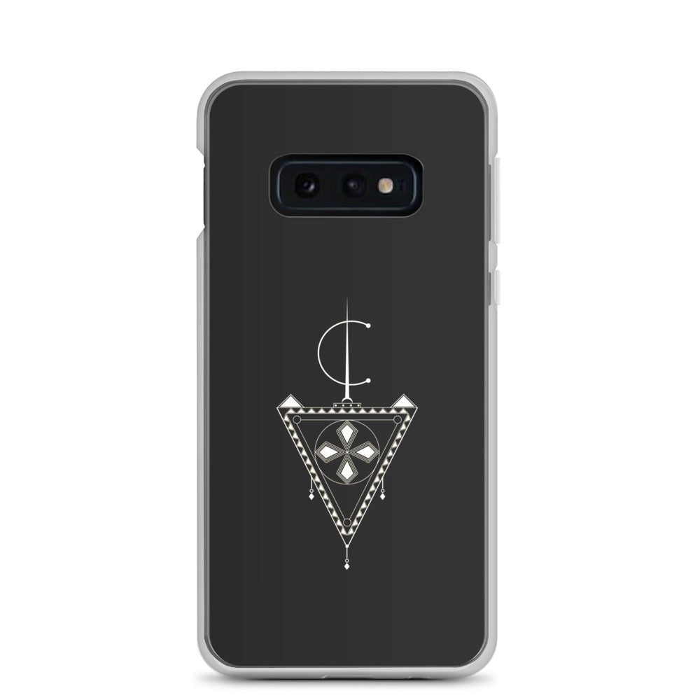 Coque de téléphone rigide avec avec le design Afzim Tiseghnest , symbole berbère et bijou kabyle berbère pour samsung