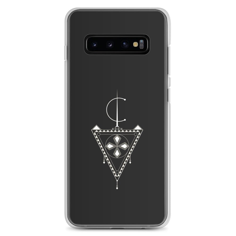 Coque de téléphone rigide avec avec le design Afzim Tiseghnest , symbole berbère et bijou kabyle berbère pour samsung