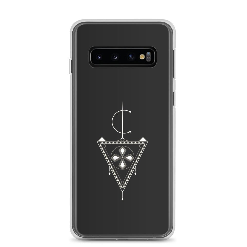 Coque de téléphone rigide avec avec le design Afzim Tiseghnest , symbole berbère et bijou kabyle berbère pour samsung