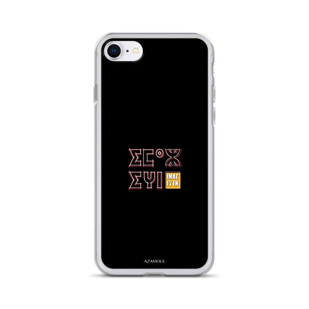 Coque de téléphone Iphone avec le motif berbère Imazighen écrit en tifinagh par azamoul mode et accessoires berbères amazigh