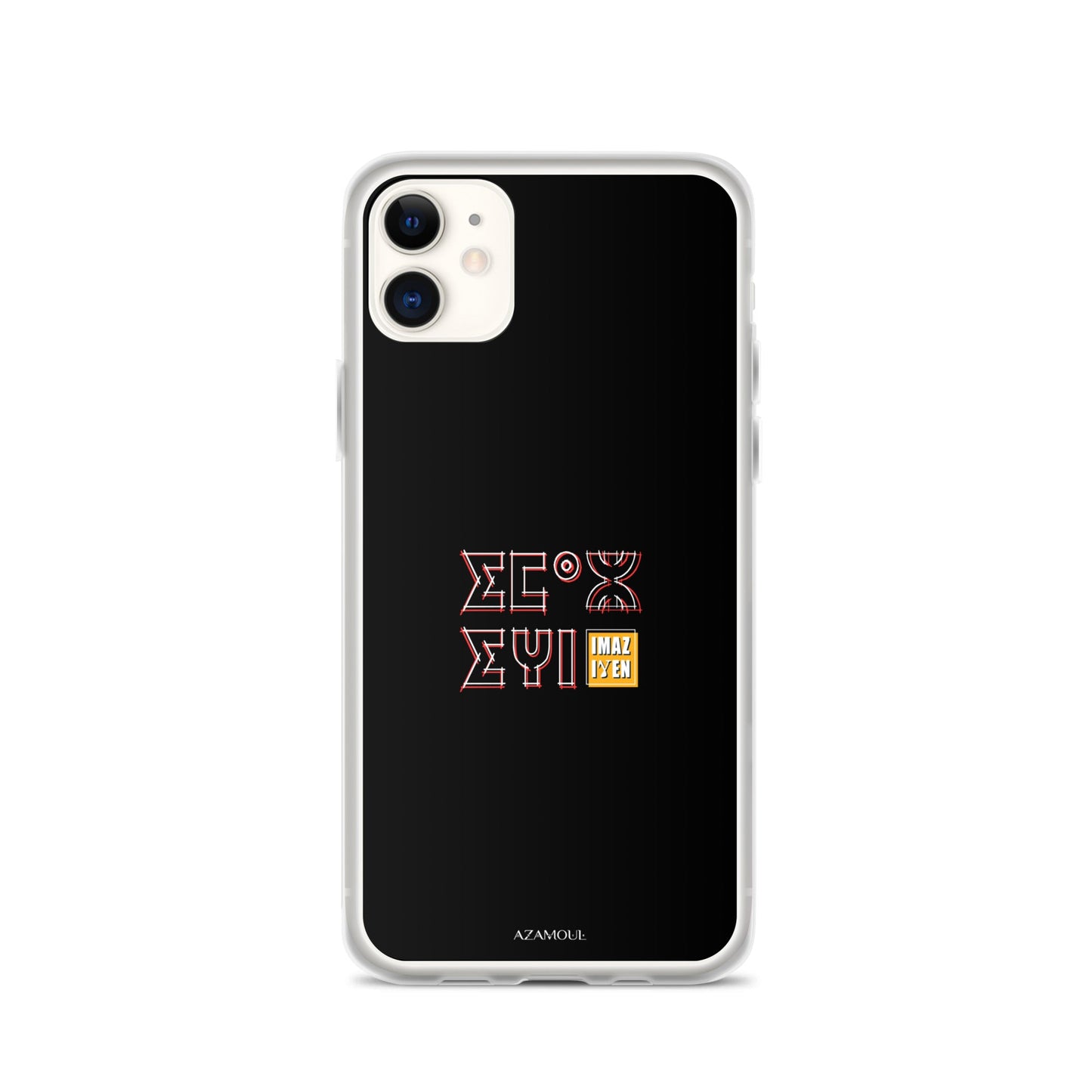 Coque de téléphone Iphone avec le motif berbère Imazighen écrit en tifinagh par azamoul mode et accessoires berbères amazigh
