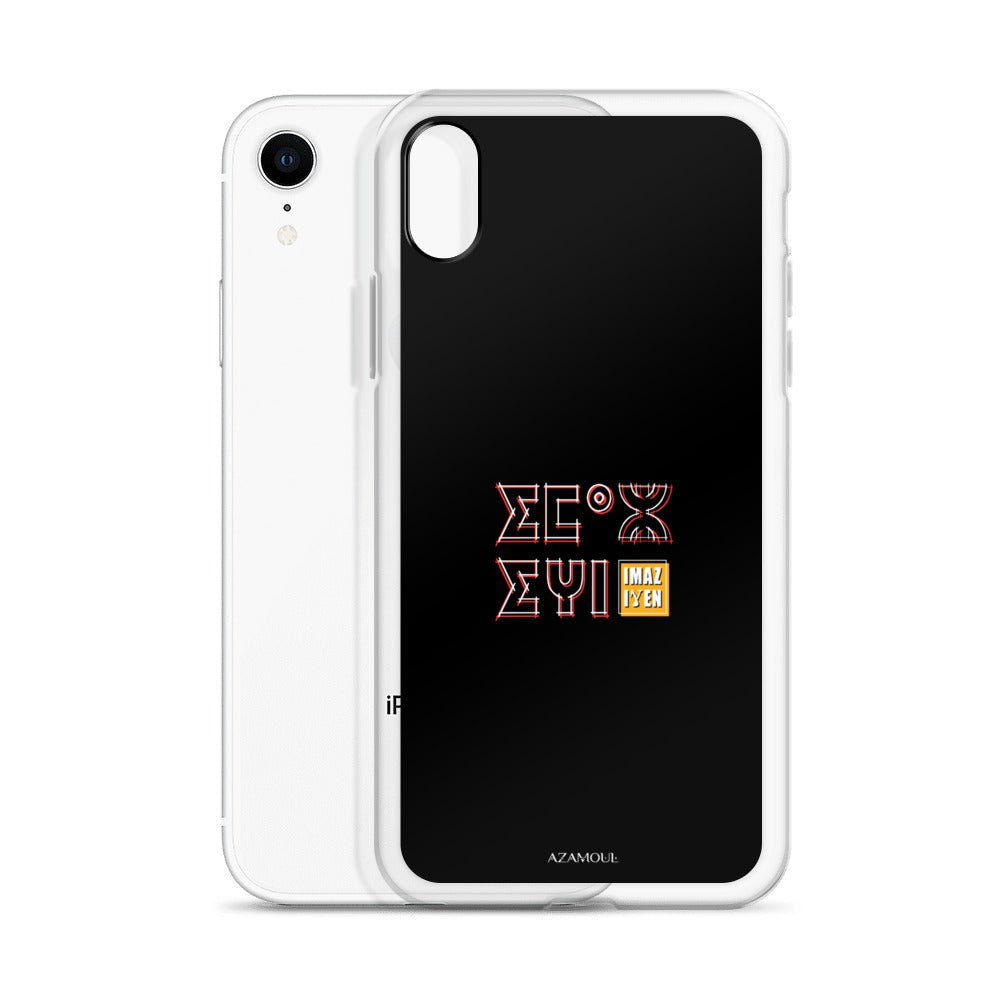 Coque de téléphone Iphone avec le motif berbère Imazighen écrit en tifinagh par azamoul mode et accessoires berbères amazigh