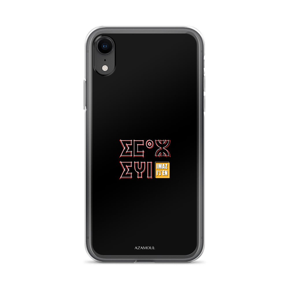 Coque de téléphone Iphone avec le motif berbère Imazighen écrit en tifinagh par azamoul mode et accessoires berbères amazigh
