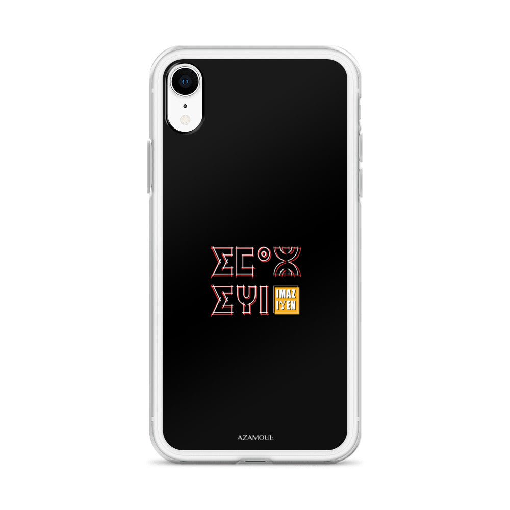 Coque de téléphone Iphone avec le motif berbère Imazighen écrit en tifinagh par azamoul mode et accessoires berbères amazigh