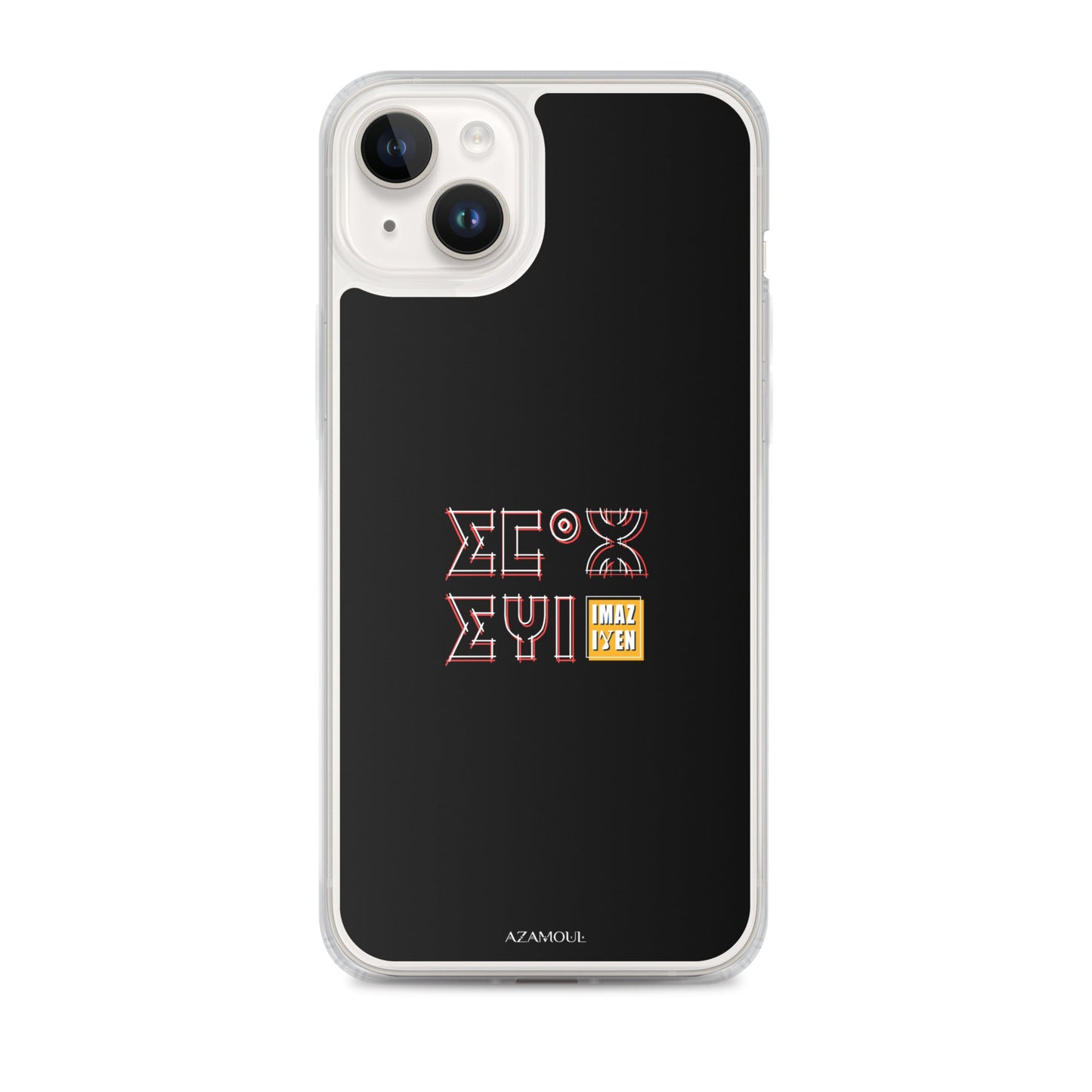 Coque de téléphone Iphone avec le motif berbère Imazighen écrit en tifinagh par azamoul mode et accessoires berbères amazigh