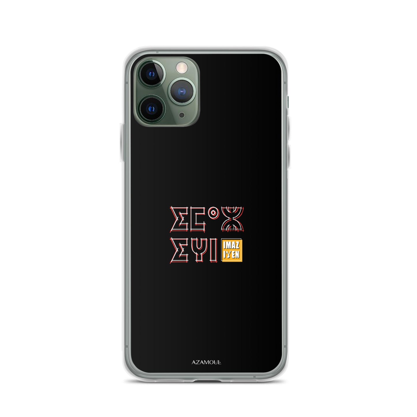 Coque de téléphone Iphone avec le motif berbère Imazighen écrit en tifinagh par azamoul mode et accessoires berbères amazigh