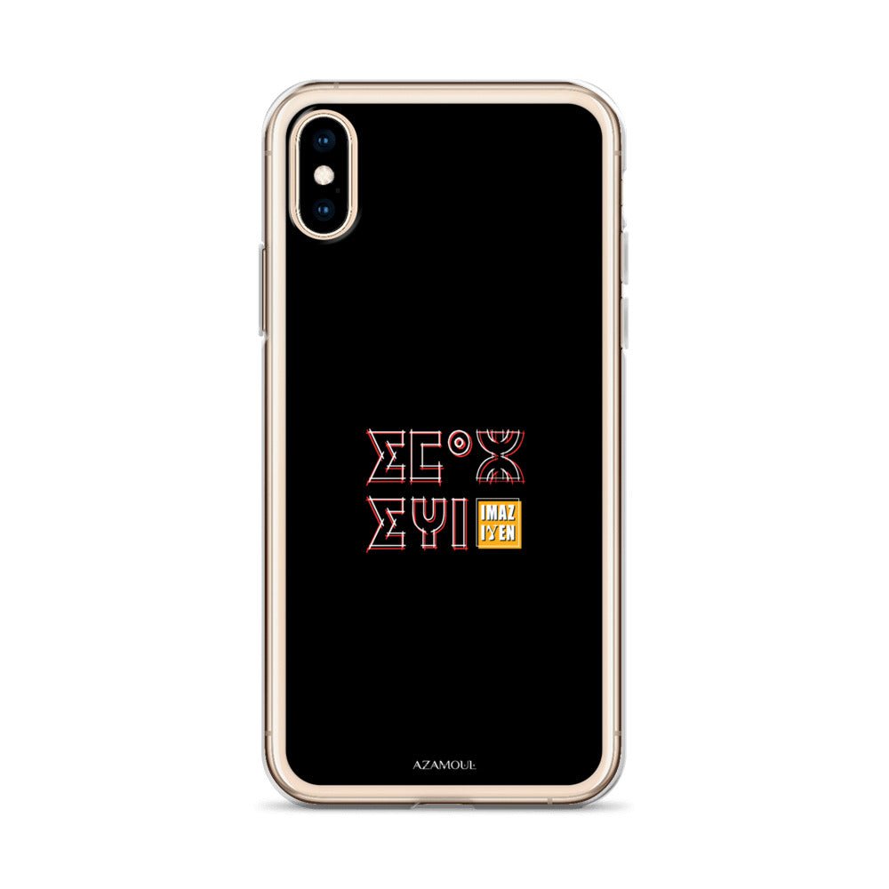 Coque de téléphone Iphone avec le motif berbère Imazighen écrit en tifinagh par azamoul mode et accessoires berbères amazigh