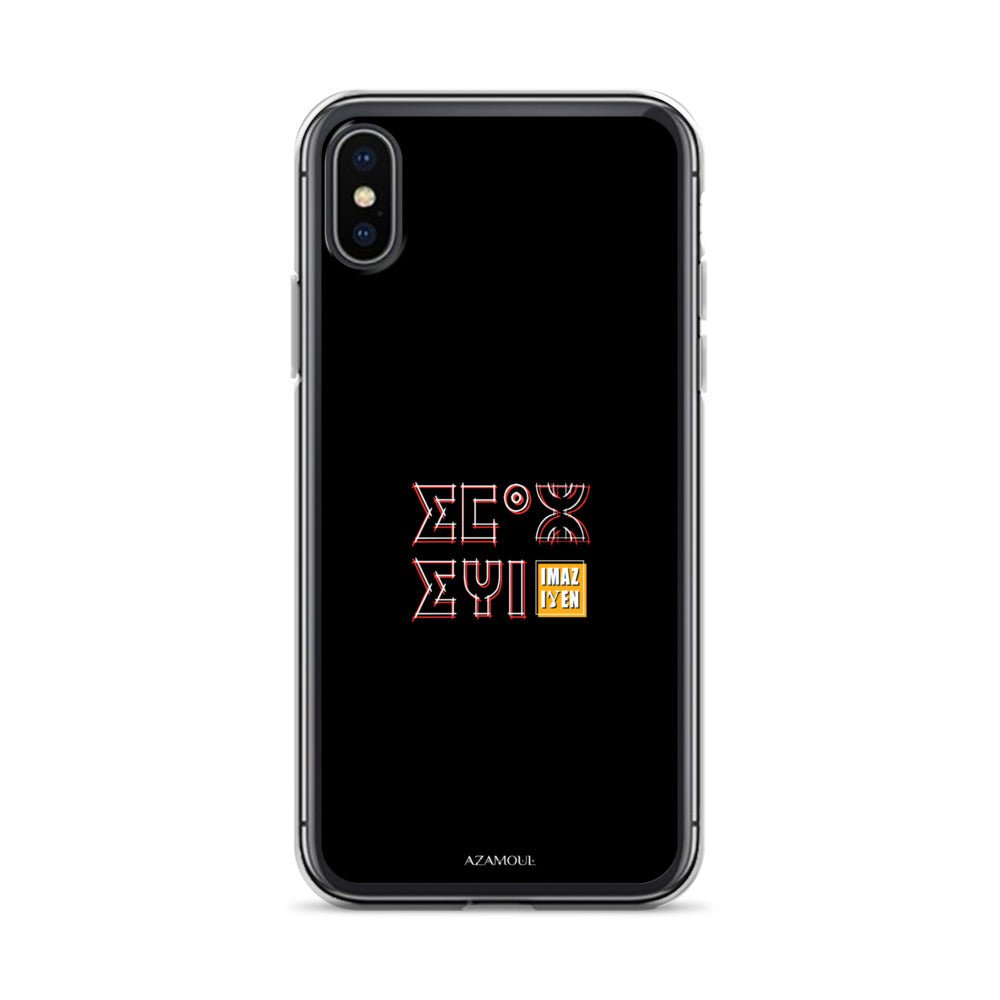 Coque de téléphone Iphone avec le motif berbère Imazighen écrit en tifinagh par azamoul mode et accessoires berbères amazigh