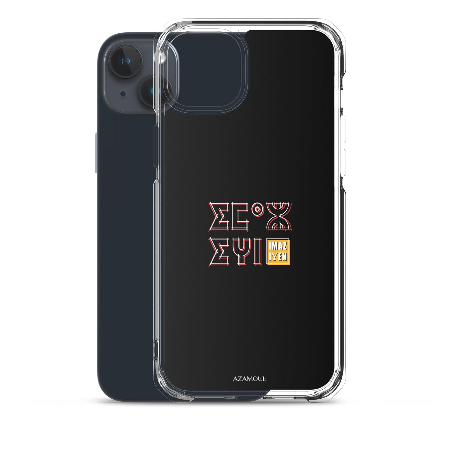 Coque de téléphone Iphone avec le motif berbère Imazighen écrit en tifinagh par azamoul mode et accessoires berbères amazigh