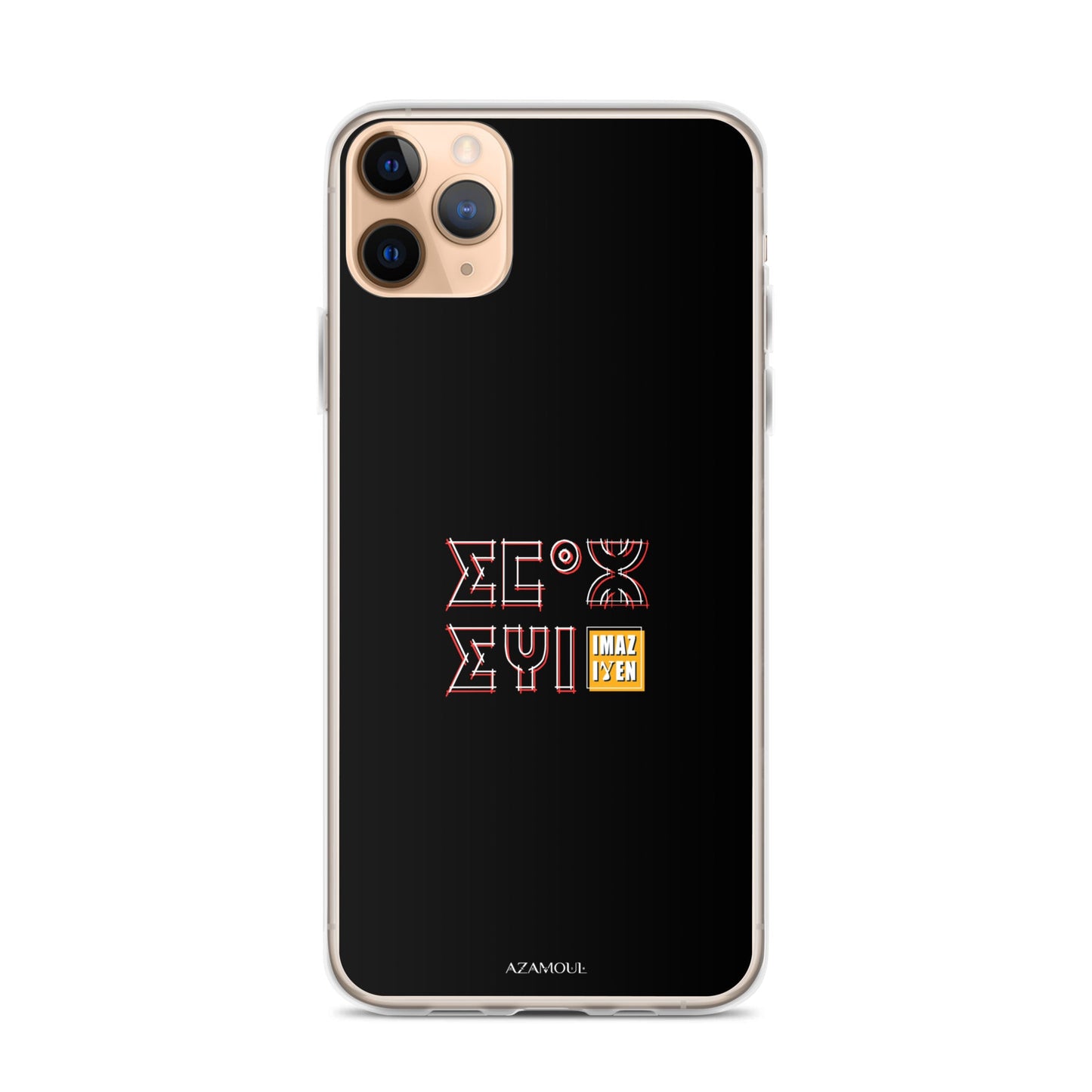 Coque de téléphone Iphone avec le motif berbère Imazighen écrit en tifinagh par azamoul mode et accessoires berbères amazigh