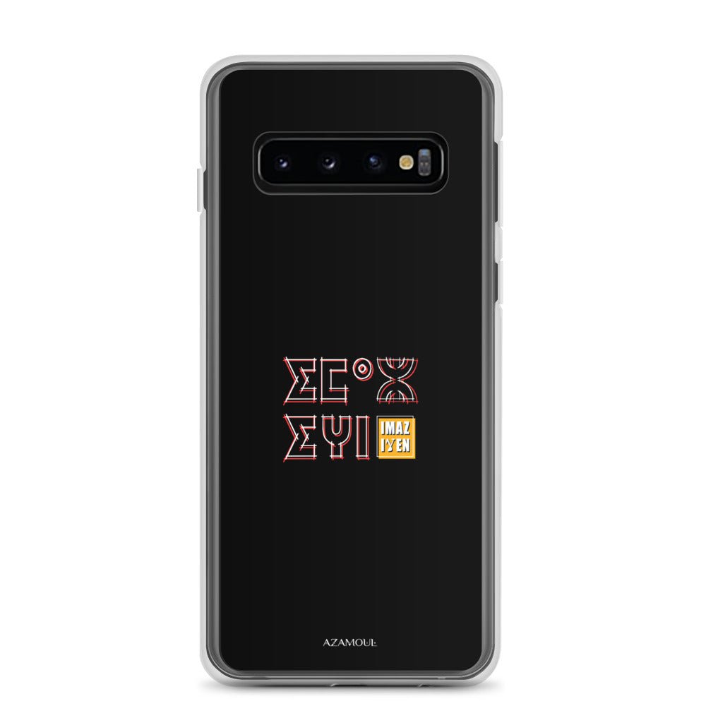 Coque de téléphone Samsung avec le motif berbère Imazighen écrit en tifinagh par azamoul mode et accessoires berbères amazigh pour Samsung Galaxy s10