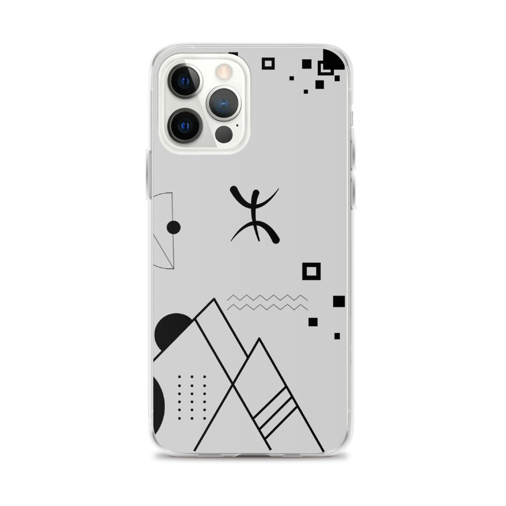 Coque pour iPhone 12 pro max abstract amazigh qui montre l'univers berbère avec symbole berbère YAZ par azamoul de mode et accessoires berbères