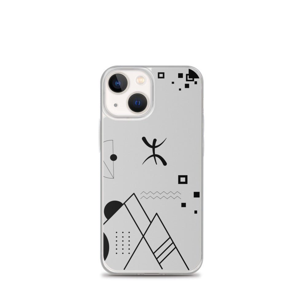 Coque de téléphone iphone 13 mini abstract amazigh qui montre l'univers berbère avec symbole berbère YAZ par azamoul de mode et accessoires berbères