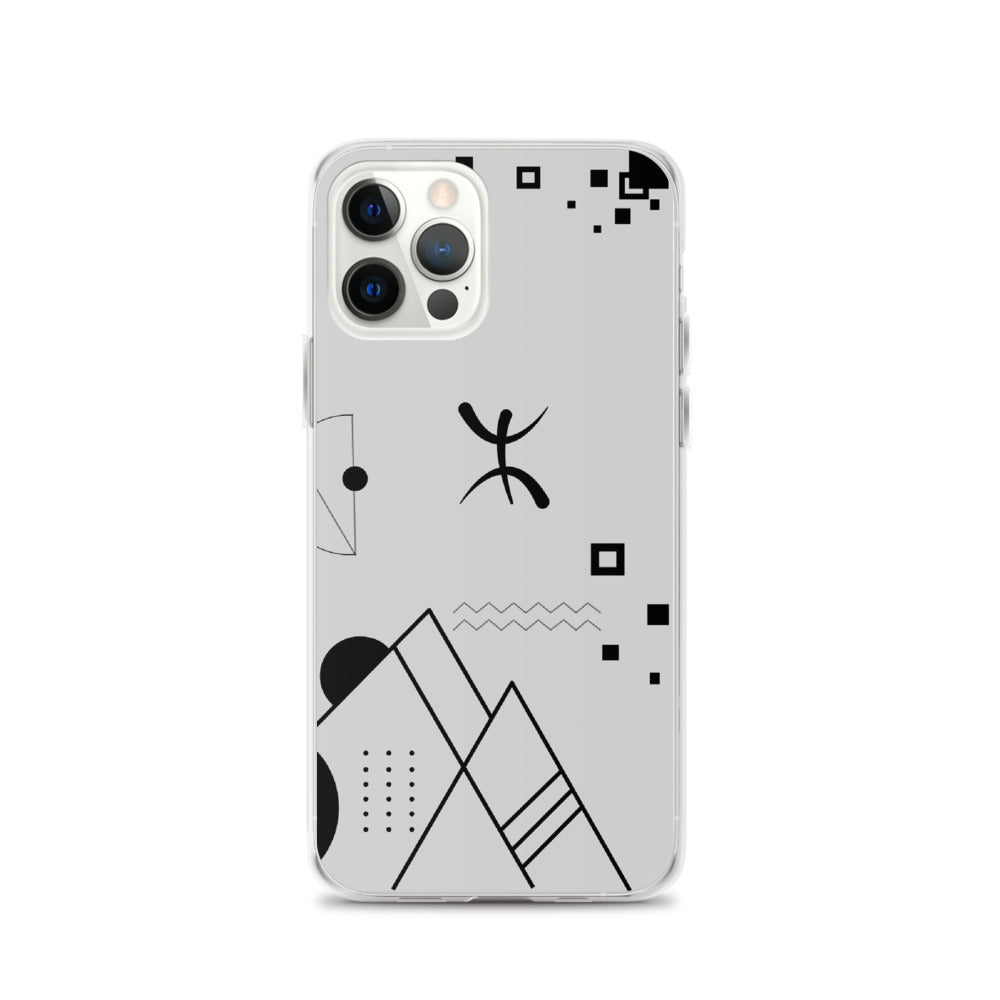 Coque pour iPhone 12 pro abstract amazigh qui montre l'univers berbère avec symbole berbère YAZ par azamoul de mode et accessoires berbères