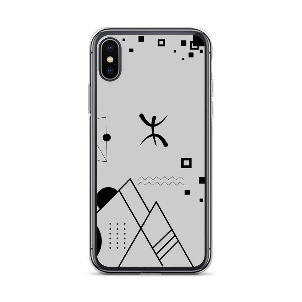 Coque pour iPhone X / XS max abstract amazigh qui montre l'univers berbère avec symbole berbère YAZ par azamoul de mode et accessoires berbères