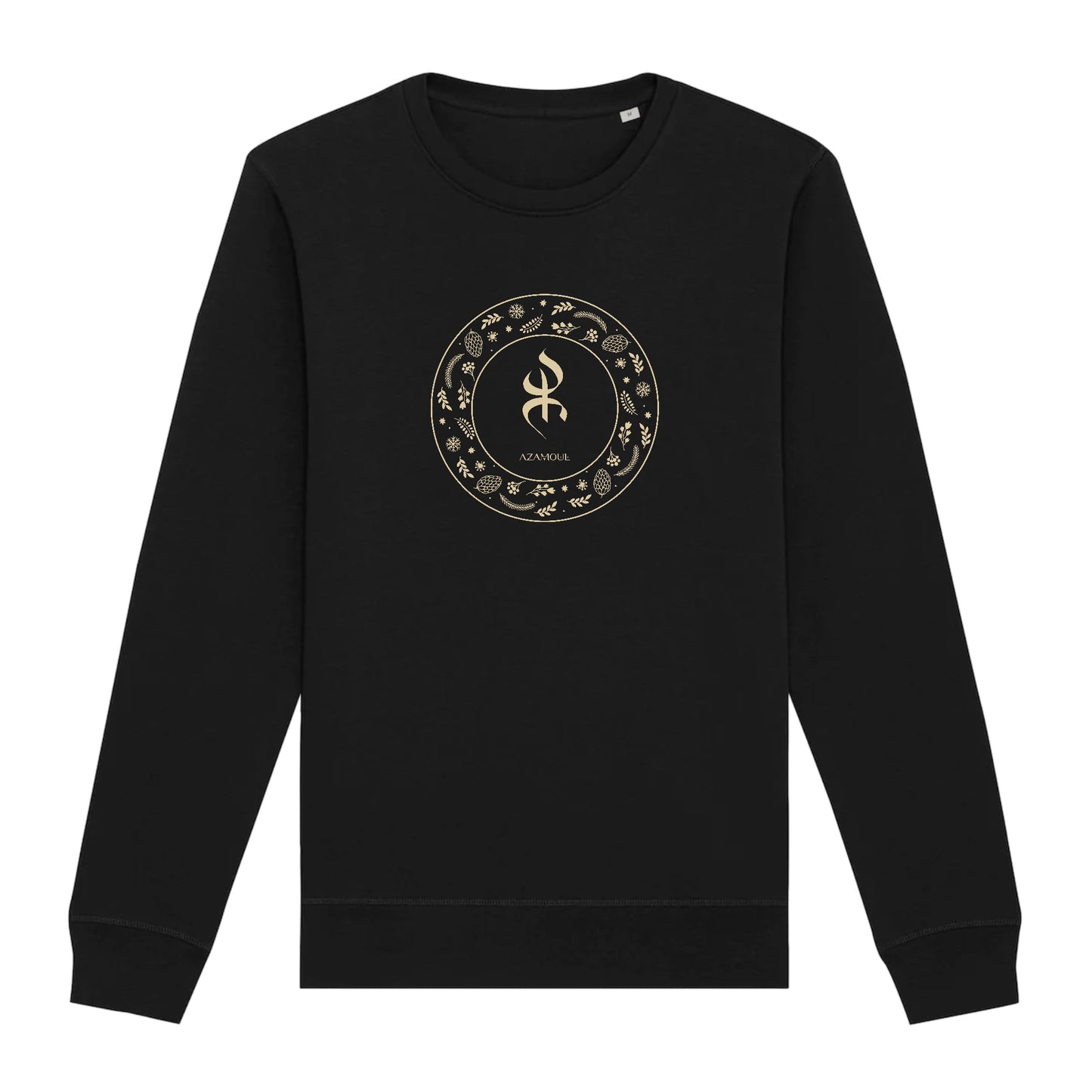 pull premium avec le symbole berbère amazigh YAZ , symbole du peuple libre amazigh, par azamoul mode et accessoires berbères de couleur bleu