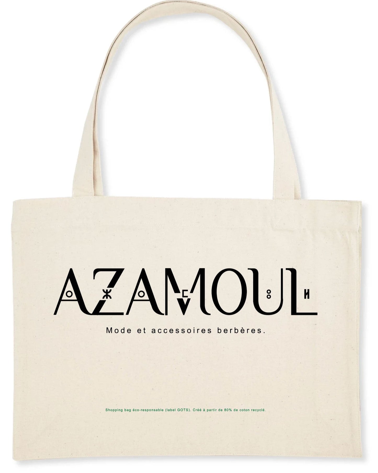 Sac de shopping coton bio par Azamoul mode et accessoires berbères amazigh grande Contenance avec style moderne