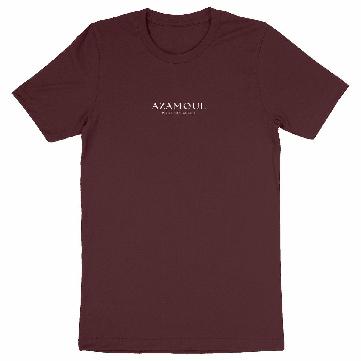 T-shirt Portez Votre Identité pour Homme et écrit azamoul qui signifie symbole ne langue berbère amazigh, par azamoul mode et accessoires berbères couleur noir