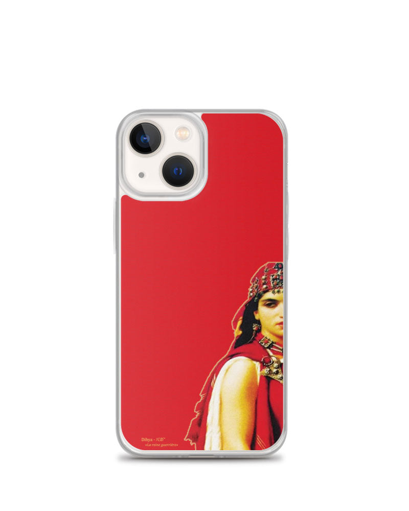 Coque Dihya/Kahina "la reine guerrière" par Azamoul mode et accessoires berbères amazigh pour iPhone 13 couleur rouge