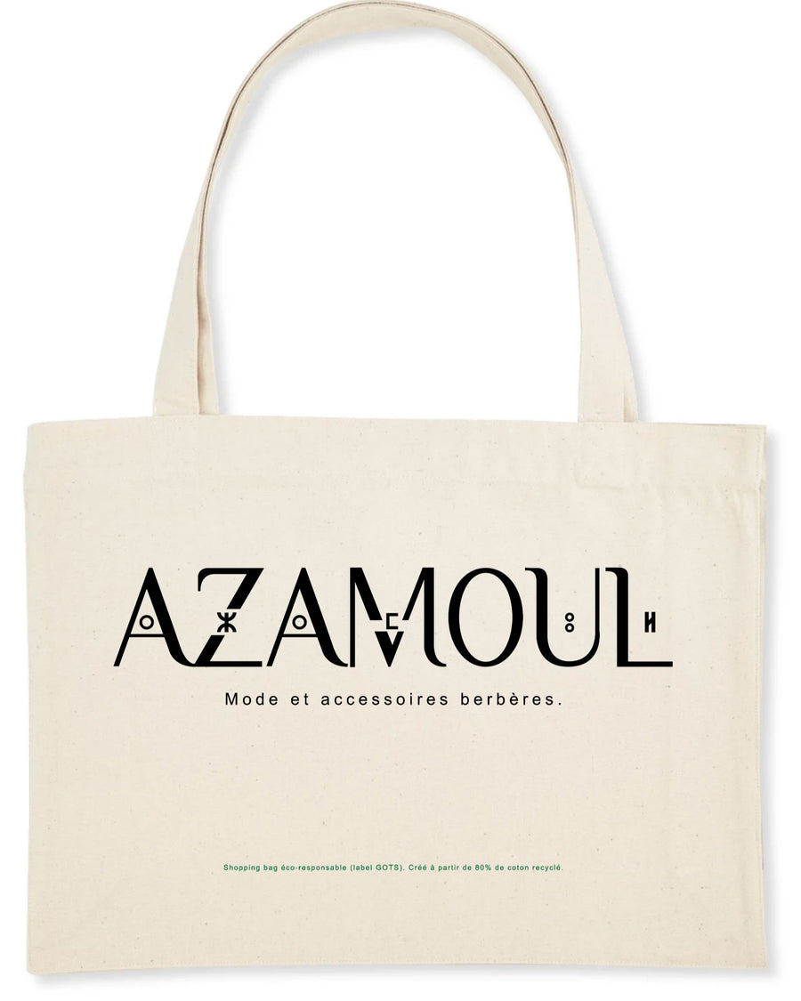 Sac de shopping coton bio par Azamoul mode et accessoires berbères amazigh grande Contenance avec style moderne 