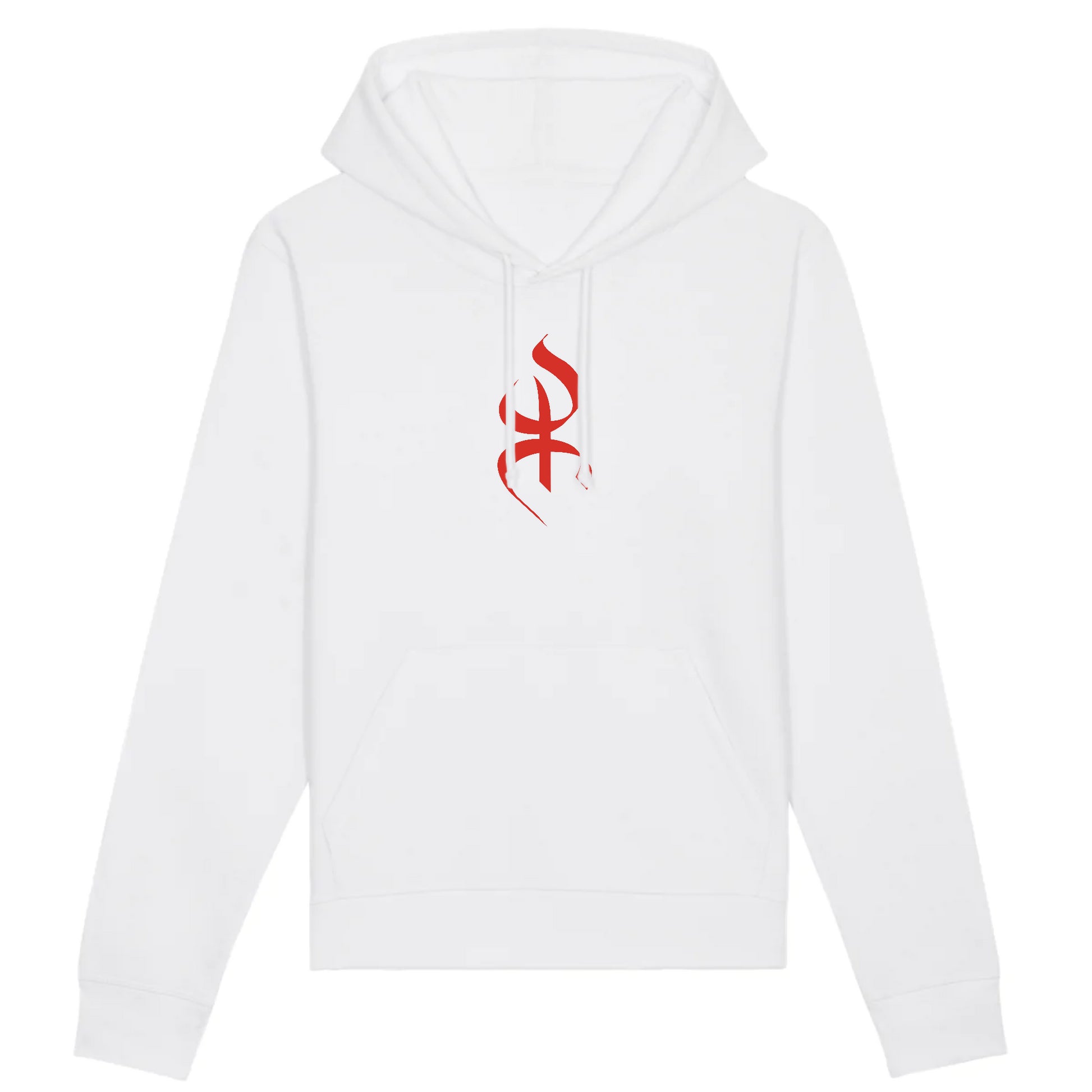 sweat à capuche YAZ avec le symbole berbère amazigh YAZ , symbole du peuple libre amazigh, par azamoul mode et accessoires berbères de couleur blanc