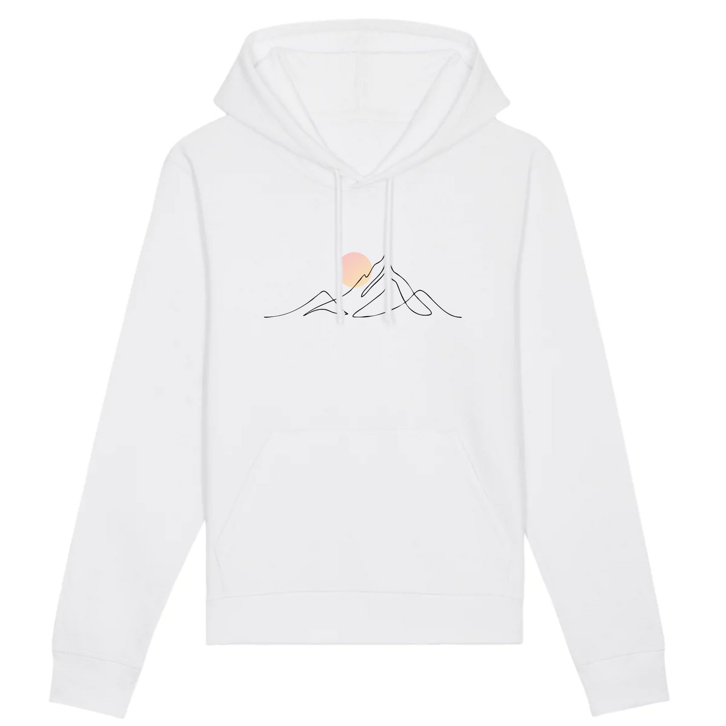 sweat a capuche pour femme avec des montagnes illustrant les montagnes djurdjura de la kabylie en algérie par azamoul mode et accessoires berbères couleur blanc