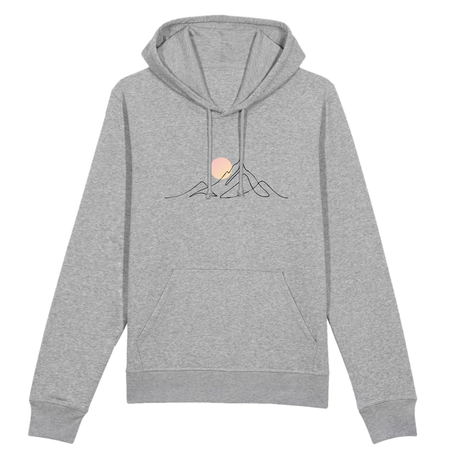sweat a capuche pour femme avec des montagnes illustrant les montagnes djurdjura de la kabylie en algérie par azamoul mode et accessoires berbères couleur gris