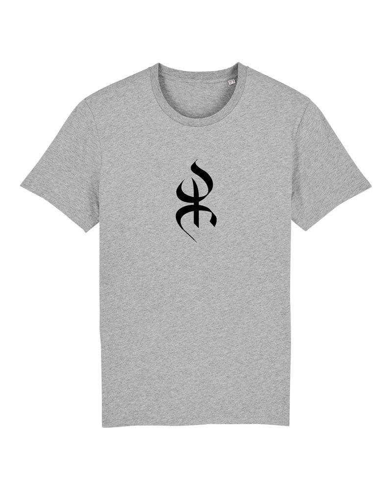 T-shirt yaz gris 100% Coton Bio made in France au symbole Yaz Amazigh par Azamoul mode et accessoires berbères