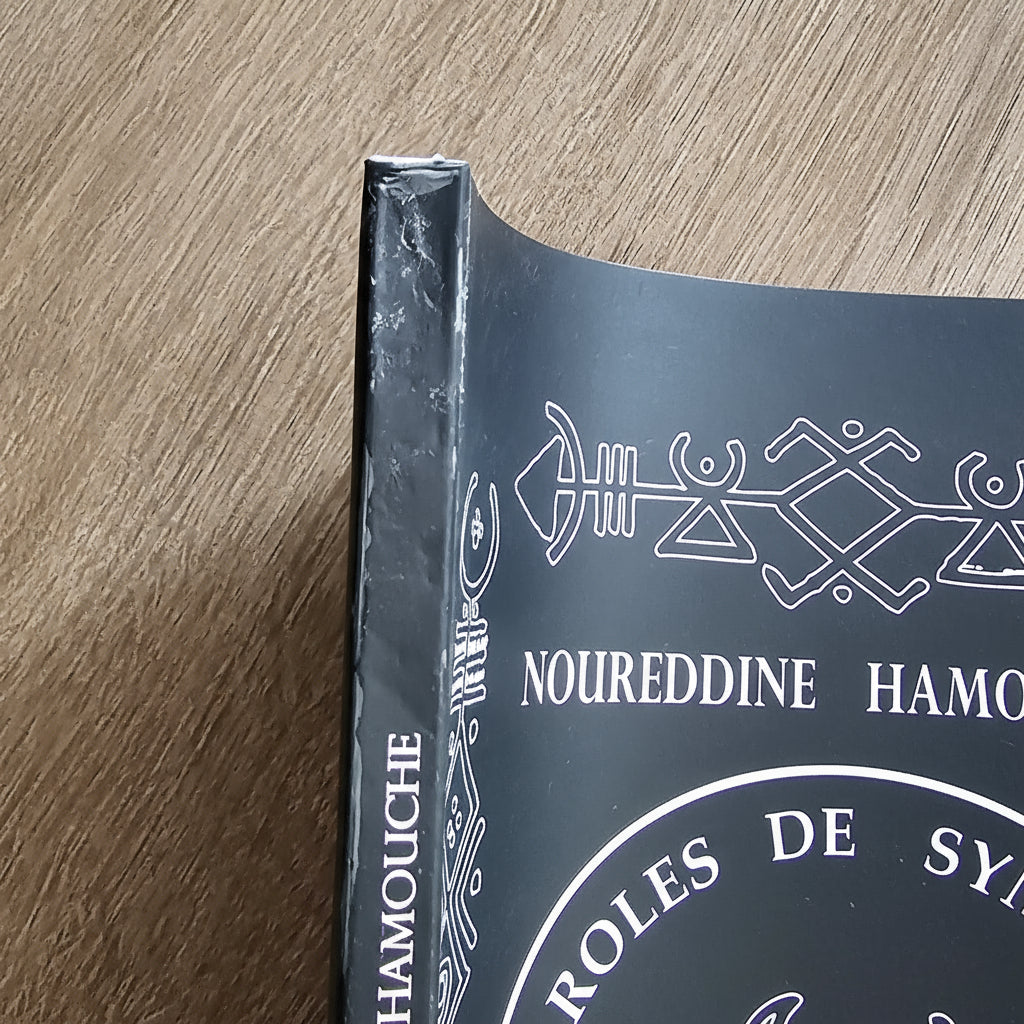 livre Paroles De Symboles par Noureddine Hamouche avec un symbole et sa définition - sur Azamoul mode et accessoires berbères amazigh. Une page qui représente un symbole qui peut être utilisé dans les tatouages berbères