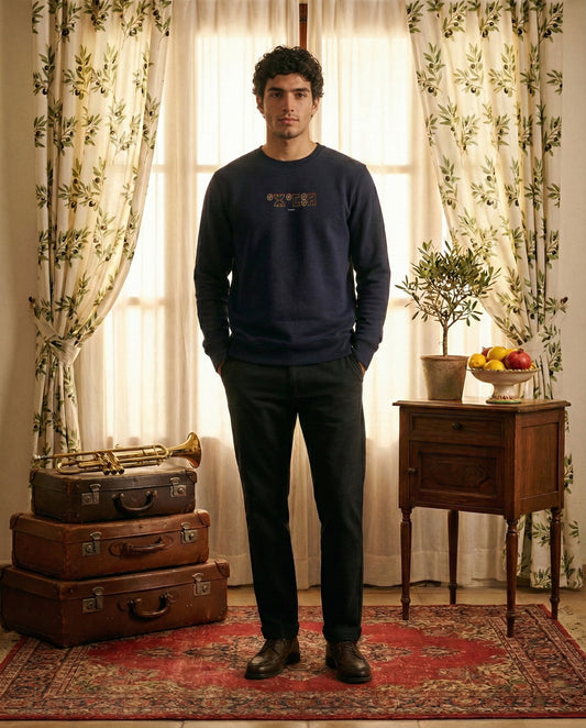 Pull AZAMUL Tifinagh pour homme - Premium en Coton Bio - Imprimé en France