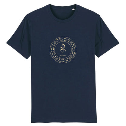 tshirt YAZ premium avec le symbole berbère amazigh YAZ , symbole du peuple libre amazigh, par azamoul mode et accessoires berbères de couleur bleu Marine