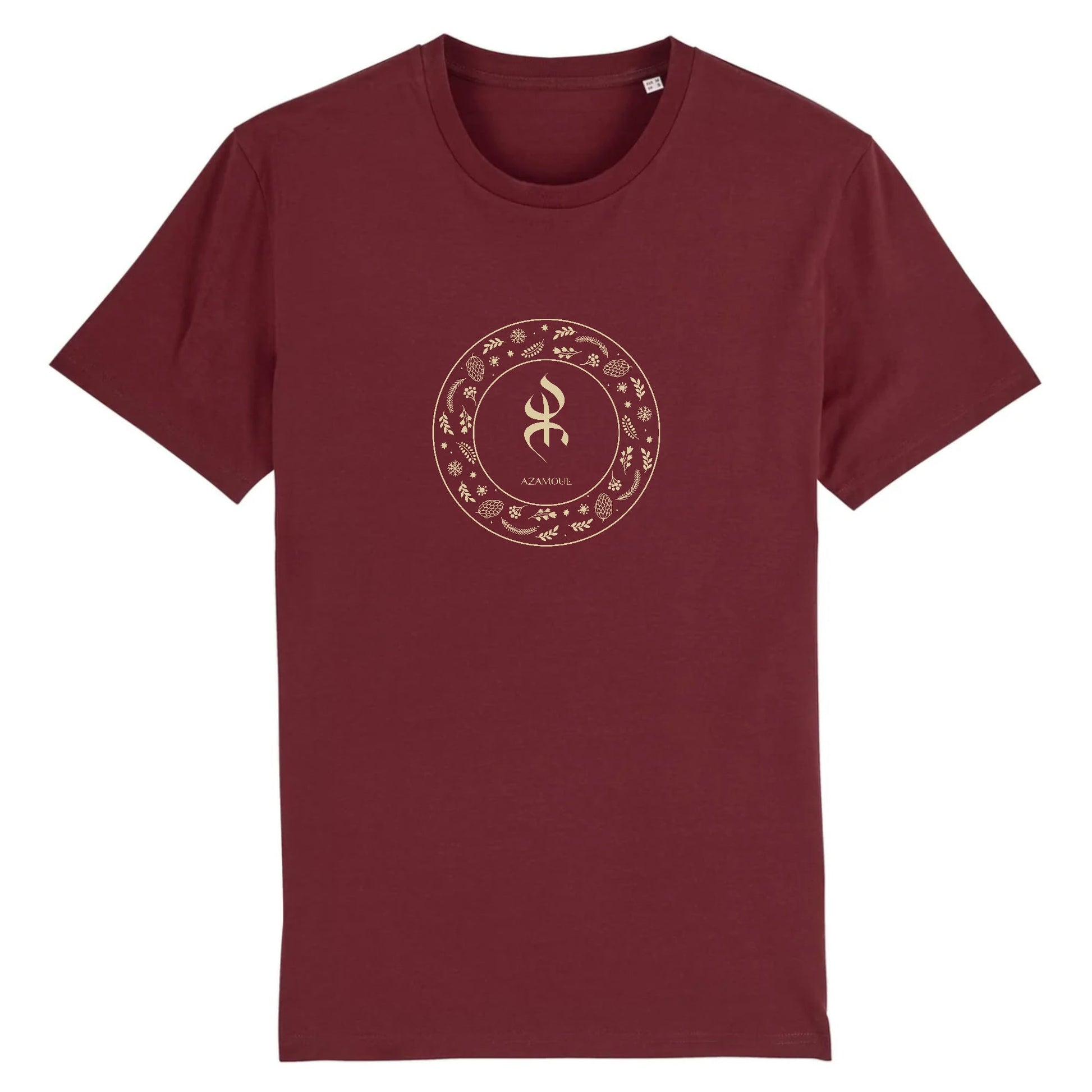 tshirt YAZ pour homme symbole berbère du peuple libre par azamoul mode et accessoires berberes couleur  Bordeaux