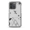 Coque iPhone transparente avec le symbole berbère Yaz noir et motifs géométriques.
