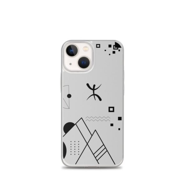 Coque de téléphone iphone 13 mini abstract amazigh qui montre l'univers berbère avec symbole berbère YAZ par azamoul de mode et accessoires berbères