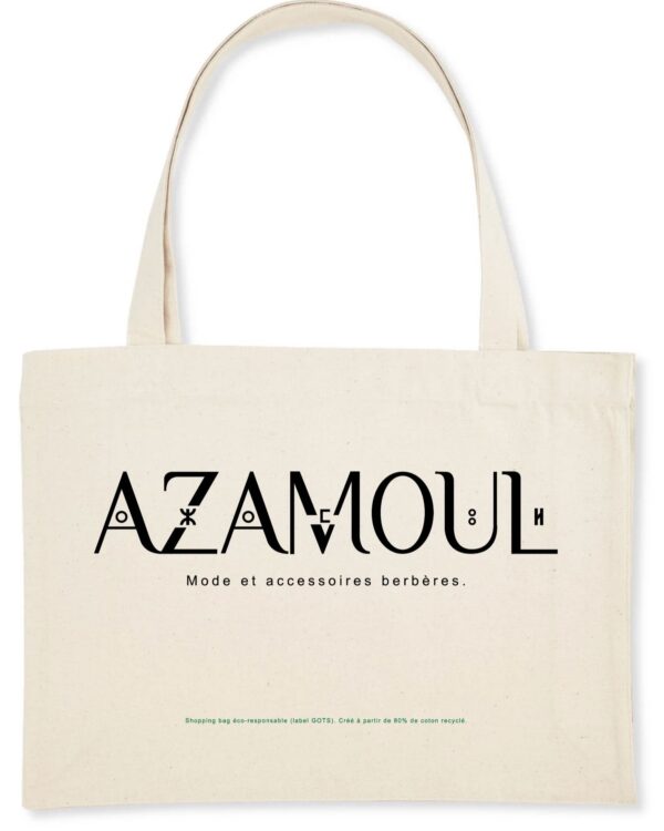 Sac de shopping coton bio par Azamoul mode et accessoires berbères amazigh grande Contenance avec style moderne