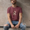 Homme porte tshirt bordeaux du symbole Yaz par Azamoul mode et accessoires berbères