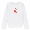 Pull amazigh avec le symbole berbère Yaz, symbole du peuple libre berbère amazigh par Azamoul mode et accessoires berbères couleur blanc