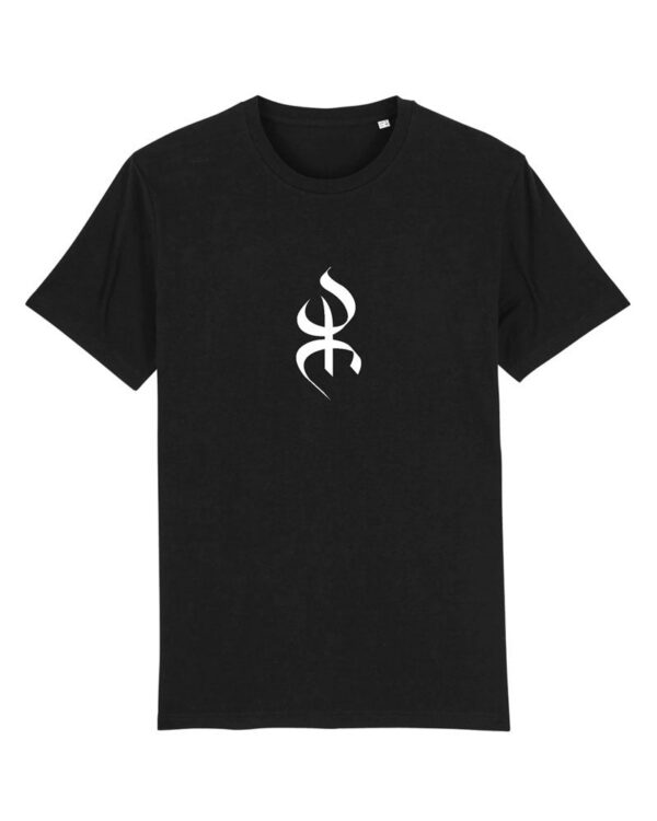 T-shirt YAZ noir 100% Coton Bio made in France au symbole Yaz Amazigh par Azamoul mode et accessoires berbères