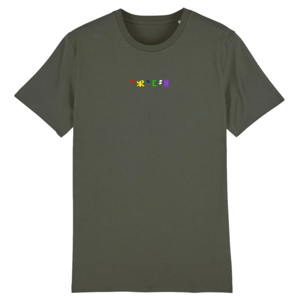 tshirt brodé azamoul en langue berbère tifinagh couleur noir par azamoul mode et accessoires berbères couleur Kaki