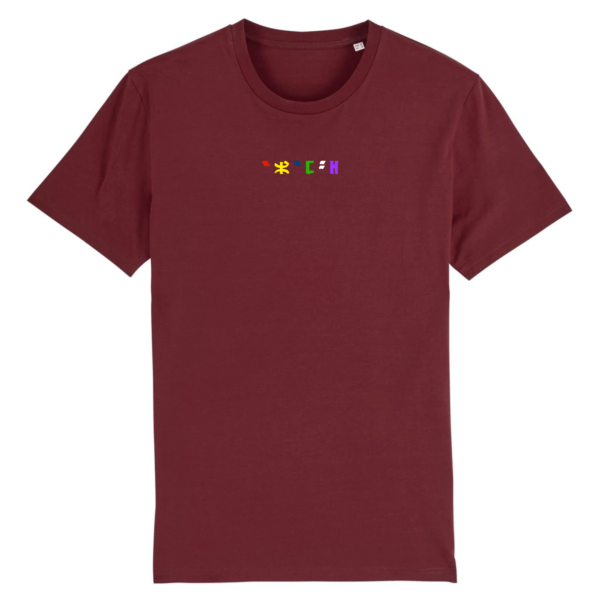 tshirt brodé azamoul en langue berbère tifinagh couleur noir par azamoul mode et accessoires berbères couleur Bordeaux