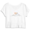 Crop top Blanc avec motif minimaliste de la montagne de djurdjura de la kabylie avec la lune qui apparaît au dessus de ces montagnes par azamoul mode et accessoires berbères amazigh