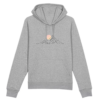 sweat_a_capuche_femme_montagne_djurdjura_de_la_kabylie_couleur_gris sweat a capuche pour femme avec des montagnes illustrant les montagnes djurdjura de la kabylie en algérie par azamoul mode et accessoires berbères couleur gris