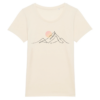 tshirt_djurdjura_montagne_de_kabylie_pour_femme_couelur_naturel tshirt naturel 100% coton pour femme avec djurdjura montagne de la kabylie en algérie style minimaliste et une lune qui se lève sur la montagne djurdjura