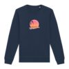 Pull kabylifornie pour homme, avec un design de la lune, mer et arbres rend hommage à la région de kabylie en Algérie couleur bleu marine