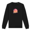 Pull kabylifornie pour homme, avec un design de la lune, mer et arbres rend hommage à la région de kabylie en Algérie couleur noir