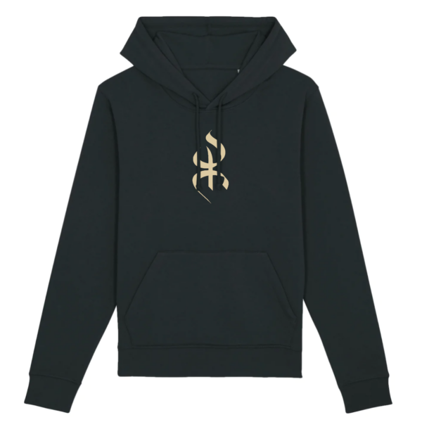 sweat à capuche YAZ avec le symbole berbère amazigh YAZ , symbole du peuple libre amazigh, par azamoul mode et accessoires berbères de couleur bleu noir