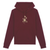 sweat à capuche avec le symbole berbère amazigh YAZ , symbole du peuple libre amazigh, par azamoul mode et accessoires berbères de couleur Bordeaux