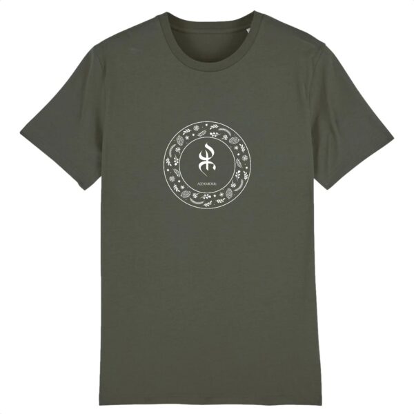 tshirt_YAZ_symbole_berbere_pour_homme_couleur_kaki tshirt YAZ pour homme symbole berbère du peuple libre par azamoul mode et accessoires berberes couleur Kaki