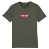 Tshirt thilelli liberté en langue tifinagh dans un rond rouge, symbole de liberté par azamoul mode et accessoires berbères couleur Kaki